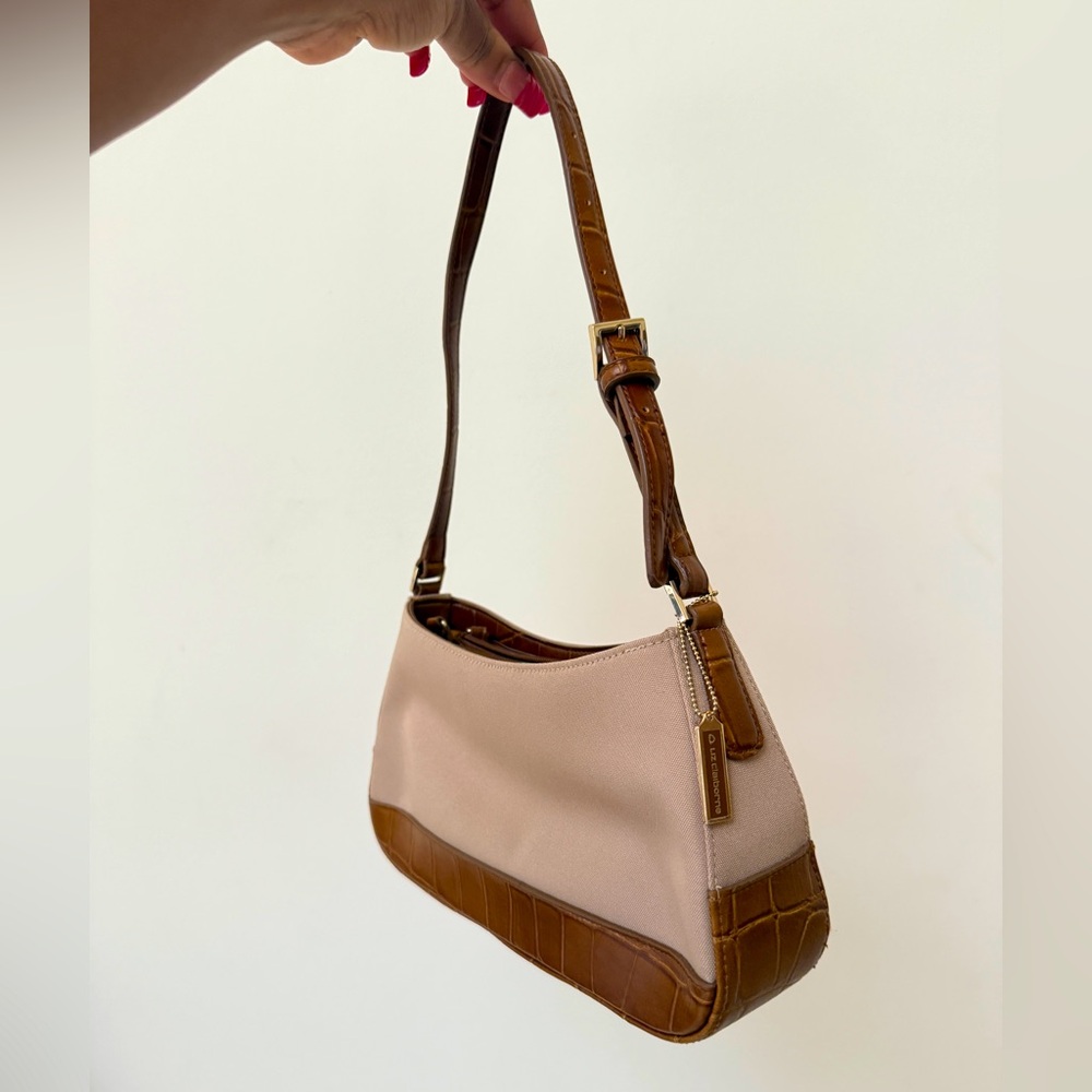 Liz Claiborne Brown and Tan Purse Alligator Textures